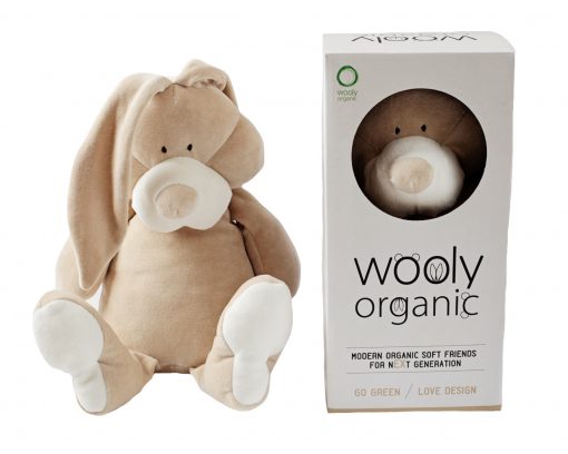 Wooly Organic Soft Toy Bunny 30cms Sitting 00201-Beige -4371