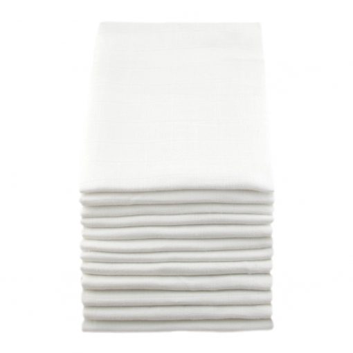 Muslin Squares White spa & beauty 12 pack