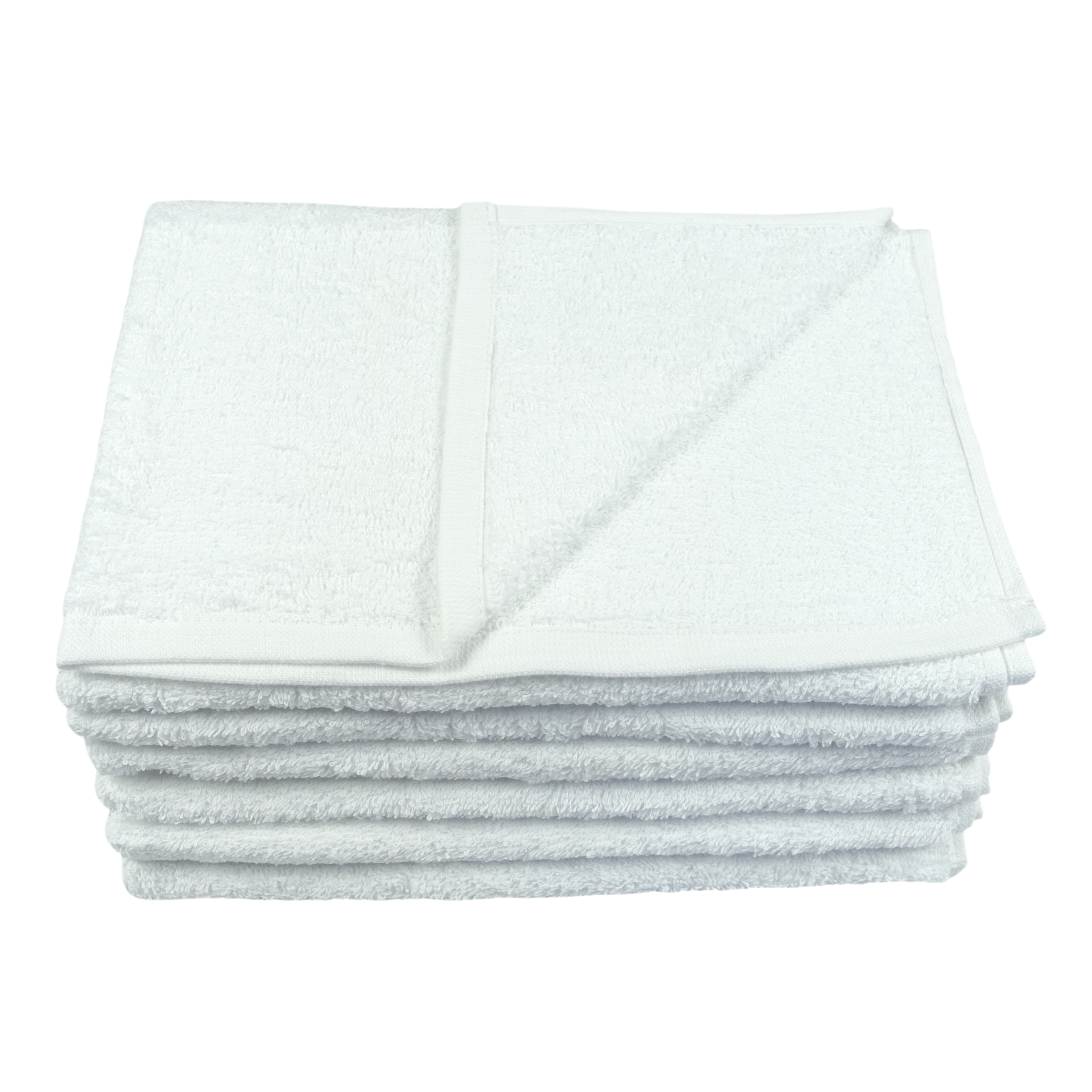 Bright Bots - 12 Pack - 100% Cotton Terry Towels - 60x60cms - White
