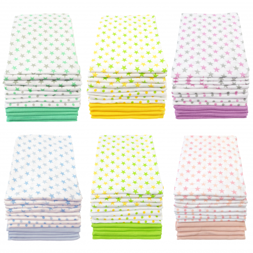 Muslin Squares Star Mix 12 Pack