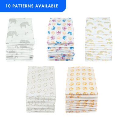 MuslinZ 12 Pack Muslin Squares Patterned - 70x70cm