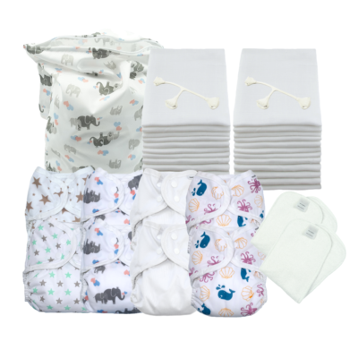 MuslinZ Newborn Reusable Nappy Kit - Washable Diaper Full time Bundle
