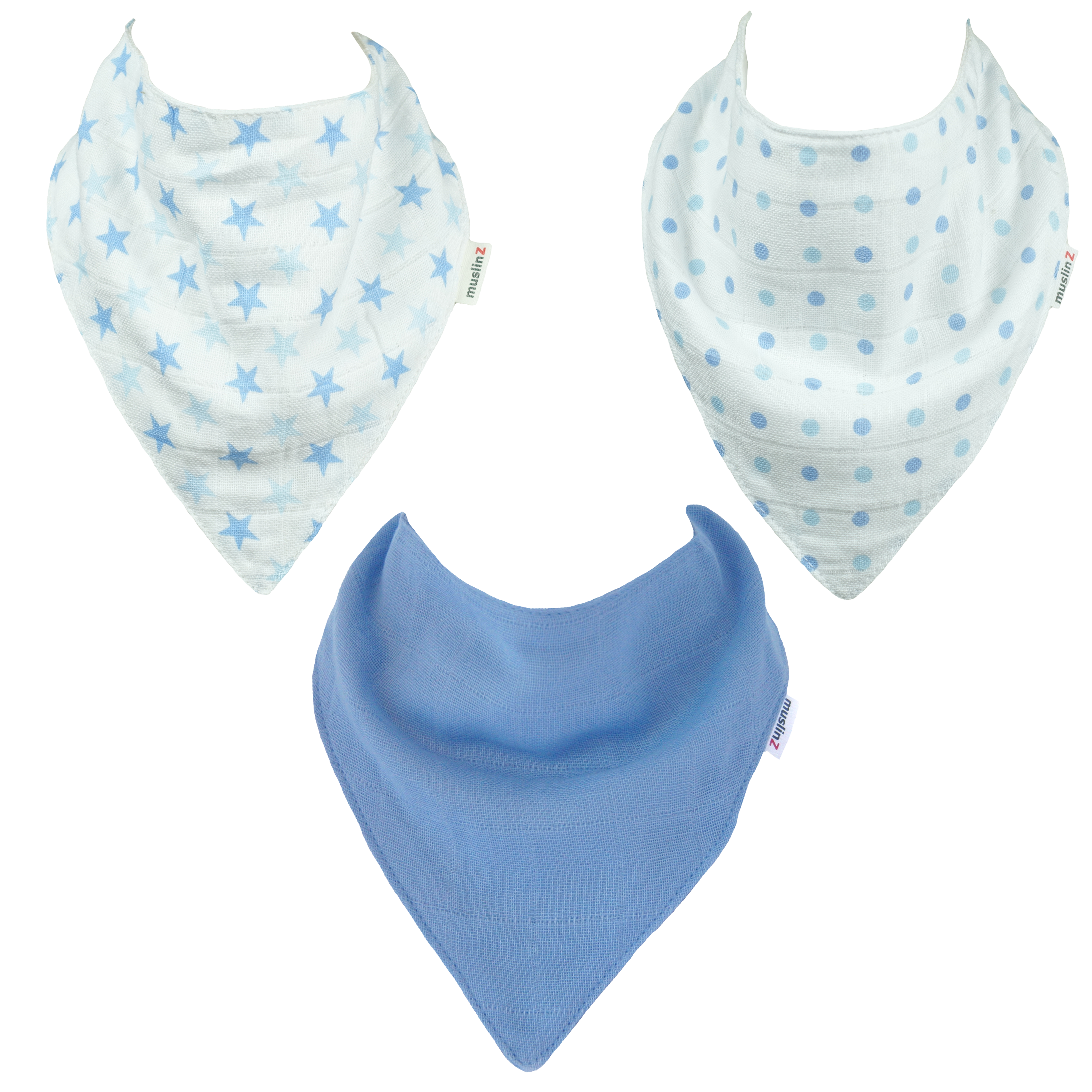 Baby Dribble Bibs 100% Cotton Muslin