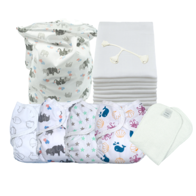 MuslinZ Newborn Reusable Nappy Kit- Washable Diaper Bundle