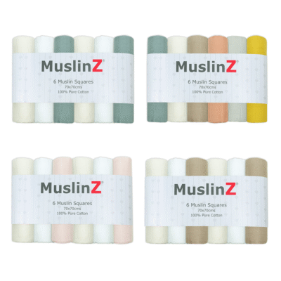 MuslinZ 6 Pack Muslin Squares Neutral- 70x70cm