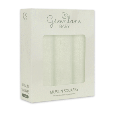 Greenlane Baby 3 Pack Bamboo/Organic Cotton Muslin Squares 70x70cm - Marshmallow
