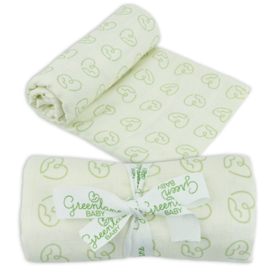 Greenlane Baby Bamboo/Organic Cotton Swaddle 120cm - Heart